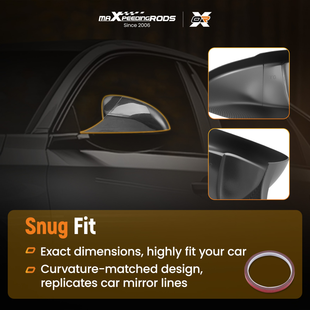 Carbon Fiber Wing Mirror Cover Caps compatible for BMW E90 E91 E92 E93 Pre-LCI 2005-2009
