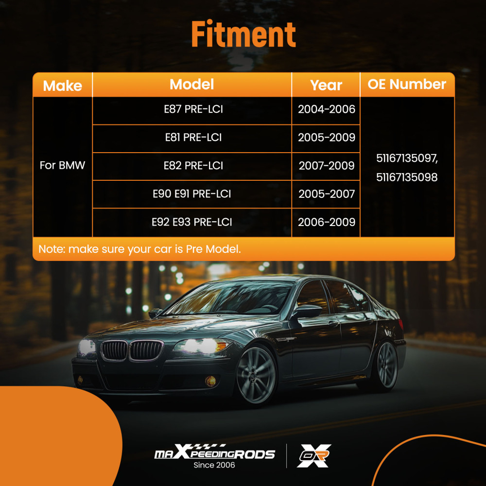 Wing Mirror Cover Caps Pair compatible for BMW E90 E91 E92 E93 Pre-LCI 05-09 51167135097