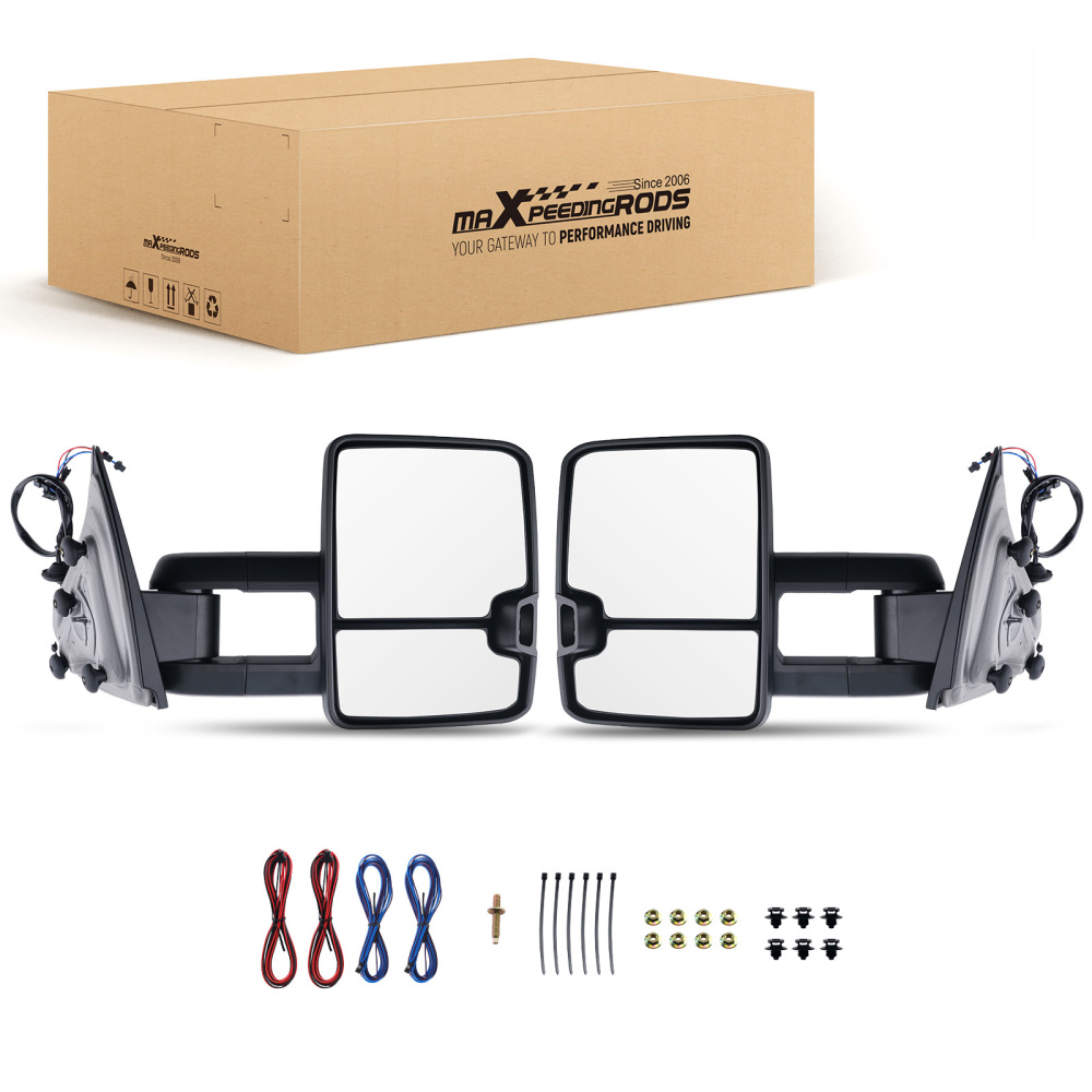 Side Mirror Pair compatible for Chevrolet Silverado 1500 2014-2018 84565195 Black