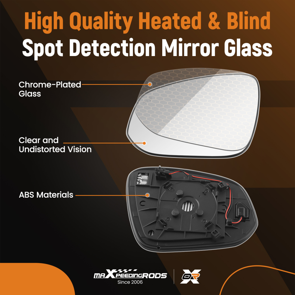 Left Driver Side Mirror Glass compatible for Toyota RAV4 2013-2018 Tacoma2016-2021