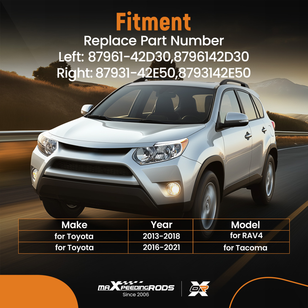 Heated Mirror Glass RightLeft Side compatible for Toyota RAV4 2013-2018 compatible for Tacoma 2016-2021