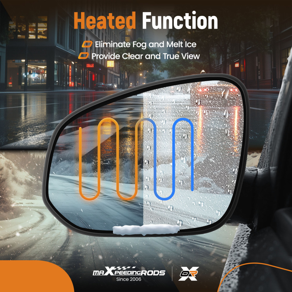 Heated Mirror Glass RightLeft Side compatible for Toyota RAV4 2013-2018 compatible for Tacoma 2016-2021