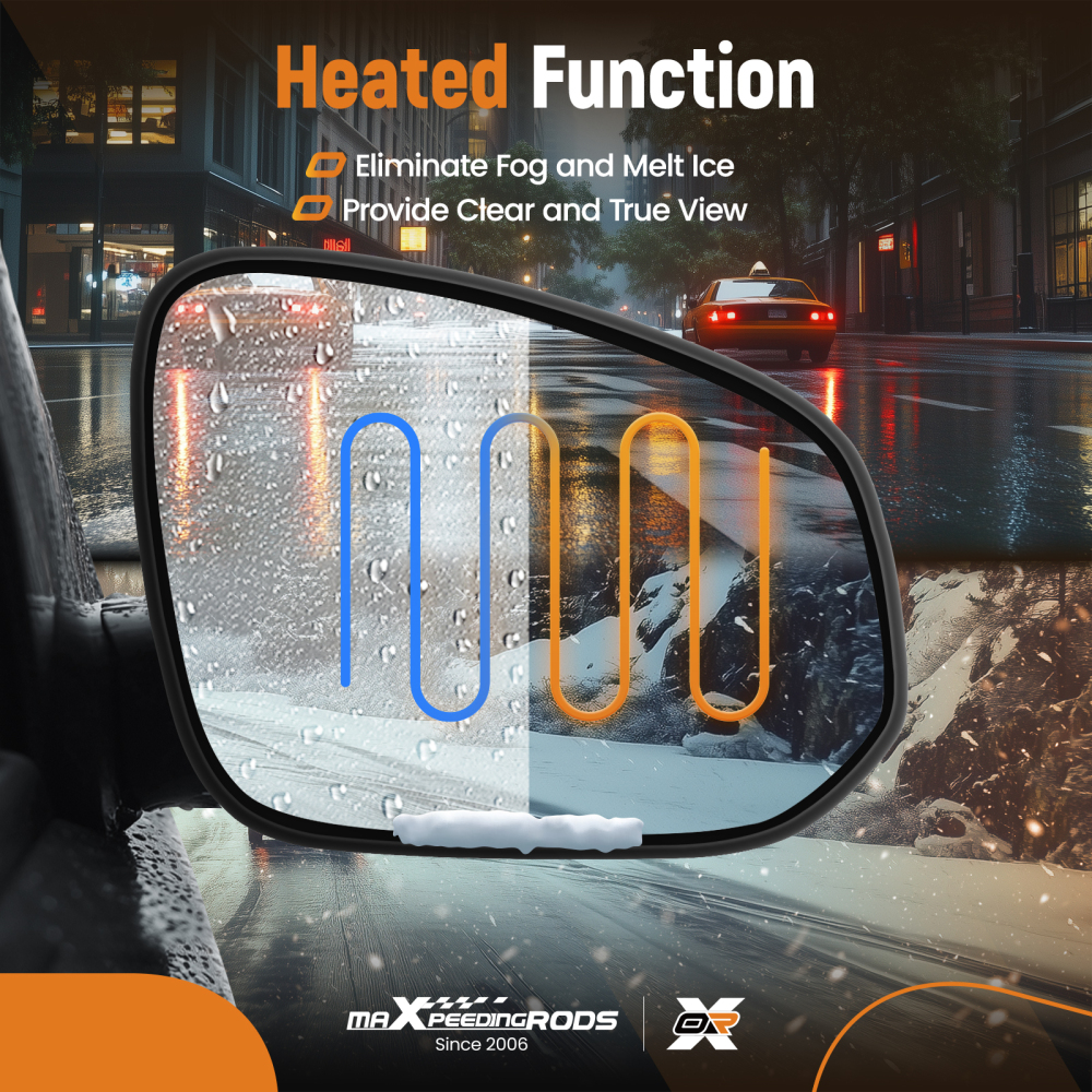 Right Passenger Side Mirror Glass compatible for Toyota RAV4 2013-2018 Tacoma2016-2021