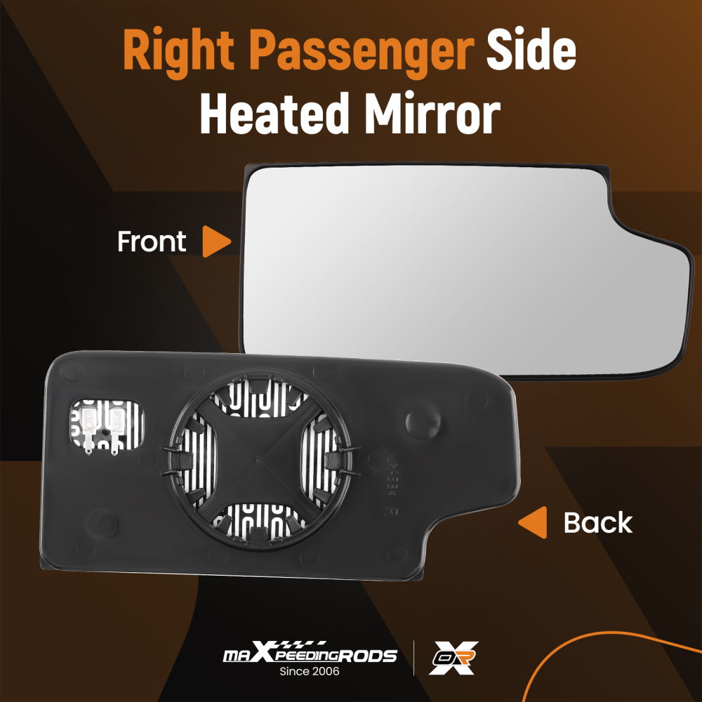 Right Lower Convex Heated Mirror Glass compatible for Chevy Silverado 1500 2500 23444113