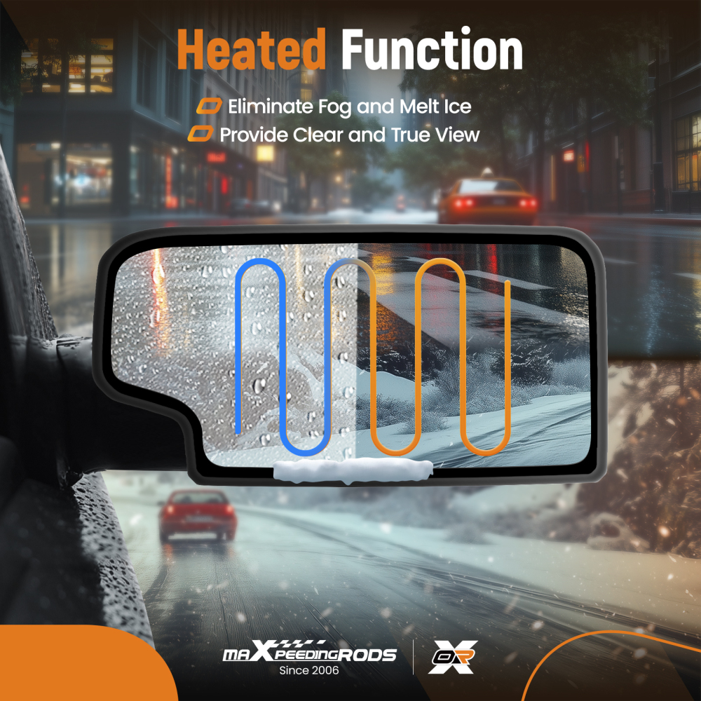 Right Lower Convex Heated Mirror Glass compatible for Chevy Silverado 1500 2500 23444113