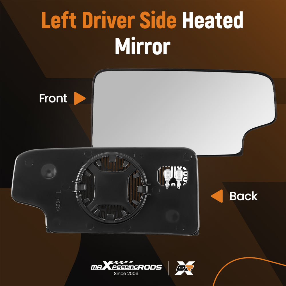 Left Lower Convex Heated Mirror Glass compatible for Chevy Silverado 1500 2500 23444114