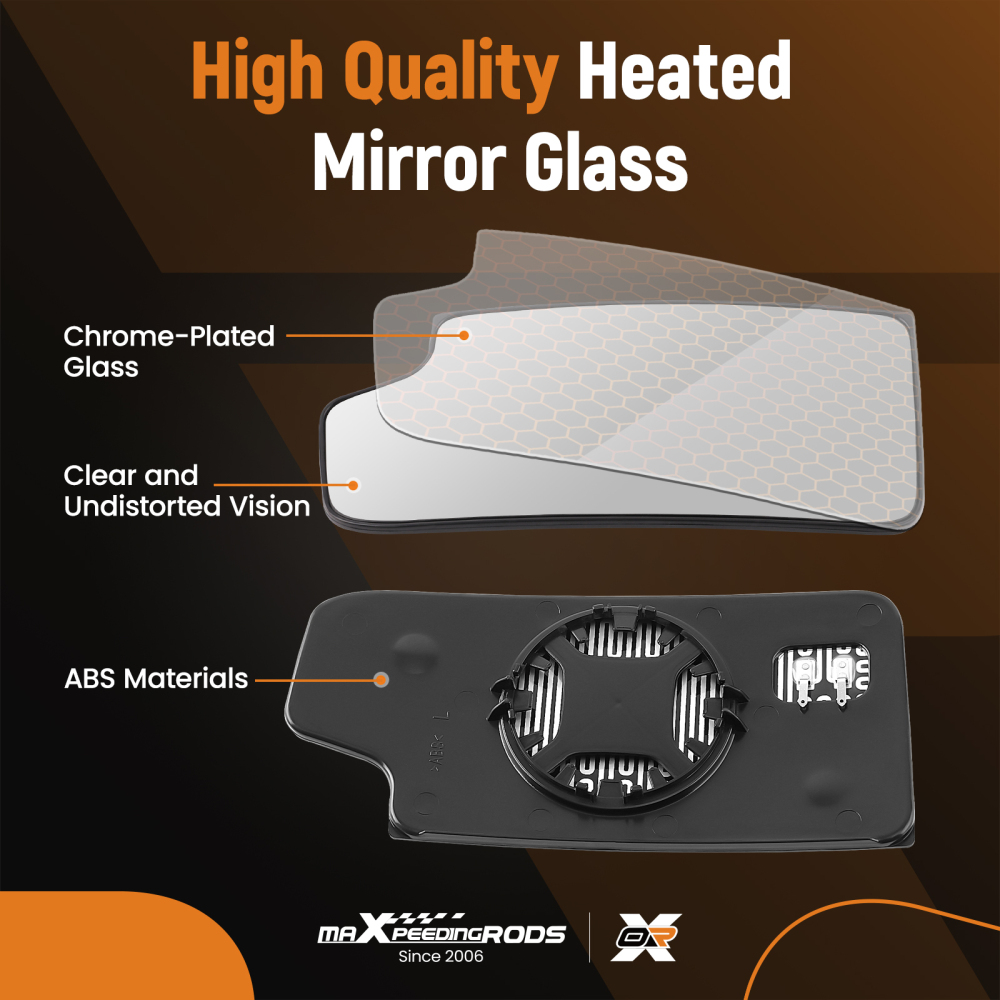 Left Lower Convex Heated Mirror Glass compatible for Chevy Silverado 1500 2500 23444114