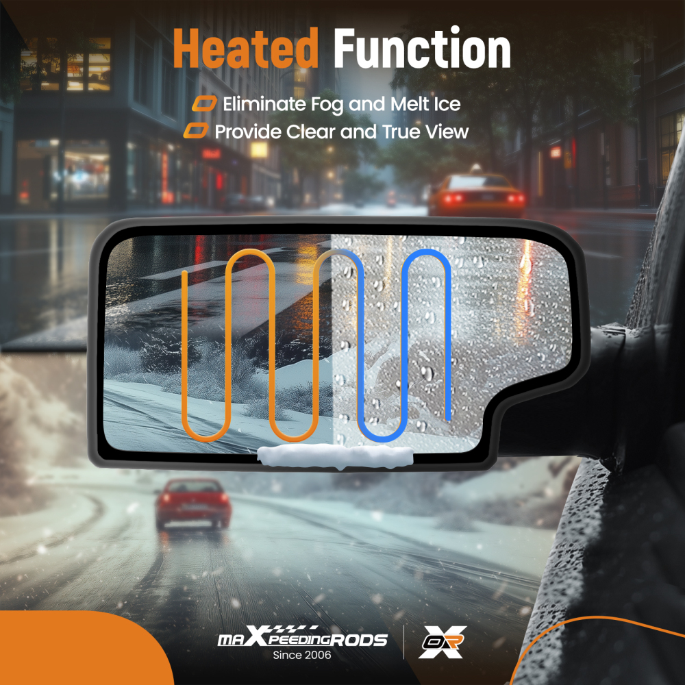 Left Lower Convex Heated Mirror Glass compatible for Chevy Silverado 1500 2500 23444114