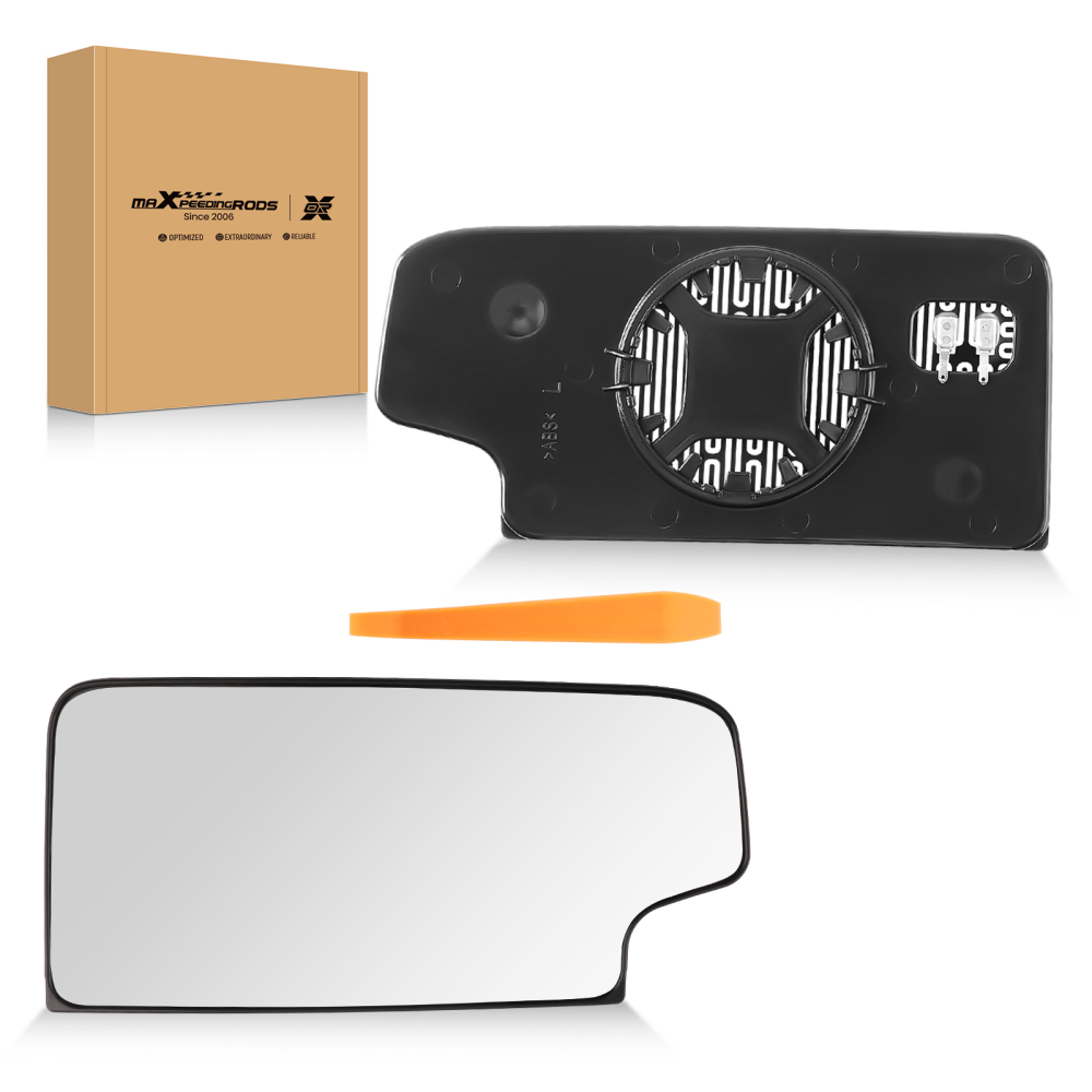 Left Lower Convex Heated Mirror Glass compatible for Chevy Silverado 1500 2500 23444114