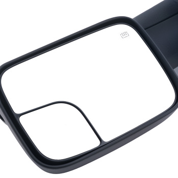 Black Heated Side Mirror compatible for Dodge RAM 1500 2002-2008 Towing Manual Fold