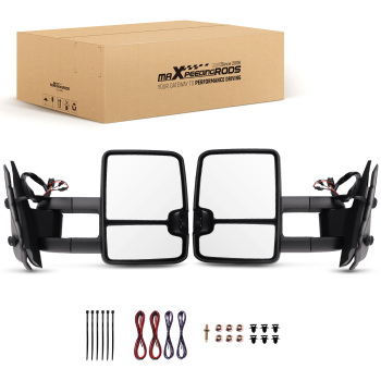 Extendable Mirror compatible for Chevrolet Avalanche 5.3L V8 2007-2013 Heated compatible for White