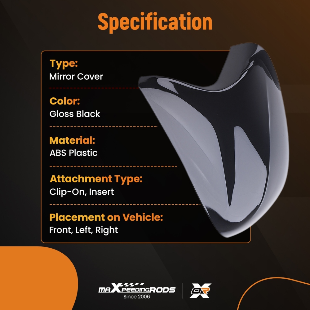 Wing Mirror Housing Cap compatible for BMW X3 X4 X5 X6 F25/F26/F15/F16 14-18 Gloss Black