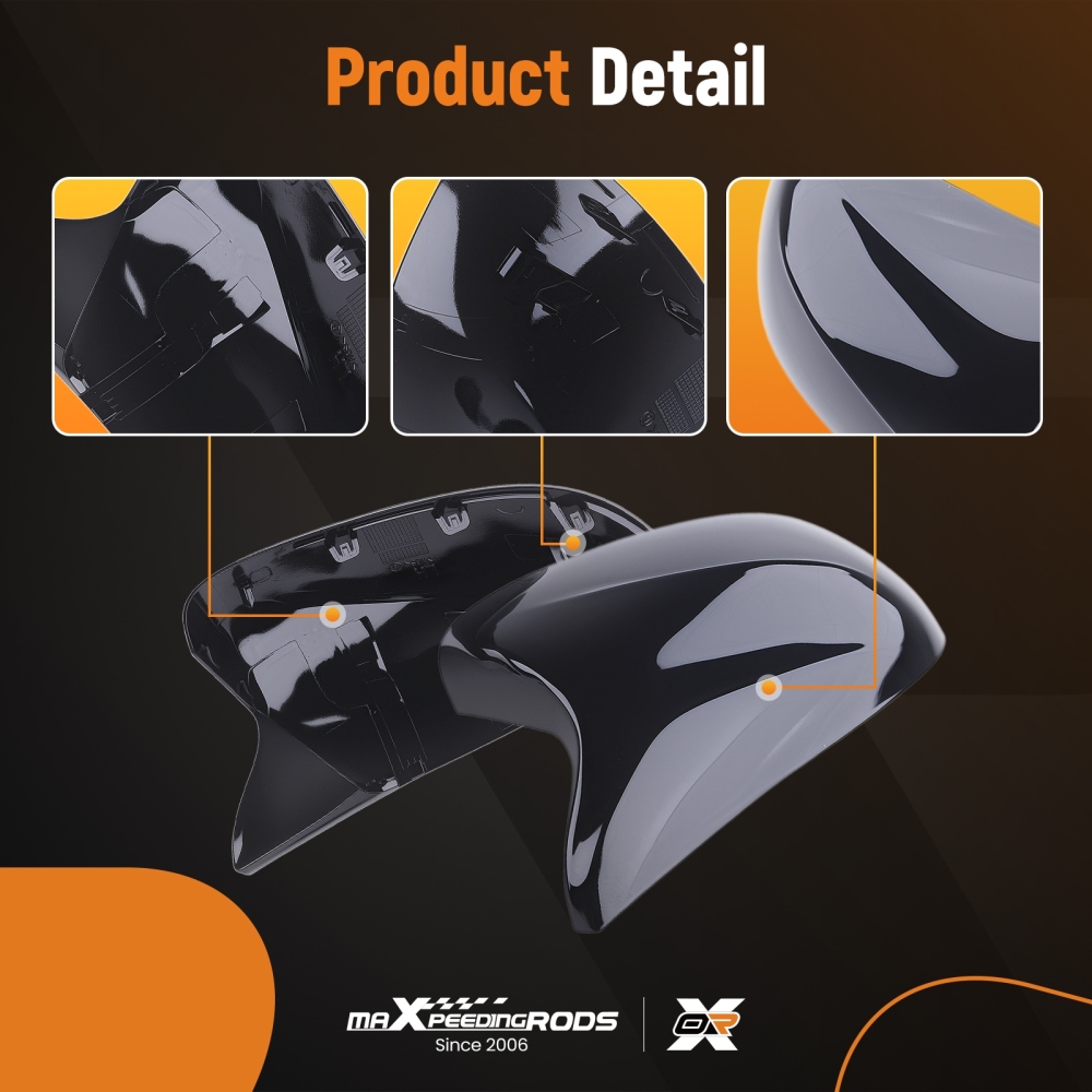 Wing Mirror Housing Cap compatible for BMW X3 X4 X5 X6 F25/F26/F15/F16 14-18 Gloss Black
