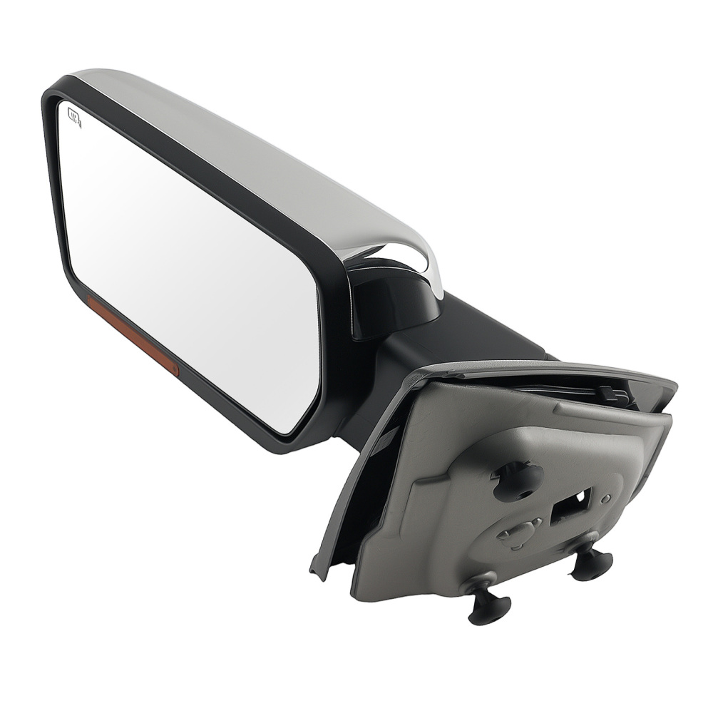 Chrome Heated Side View Mirror compatible for Ford F150 2004-2014 Power LED Signal