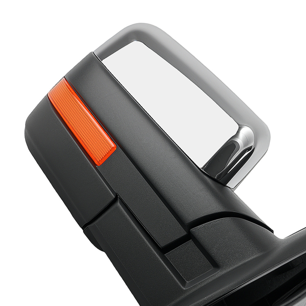 Chrome Heated Side View Mirror compatible for Ford F150 2004-2014 Power LED Signal