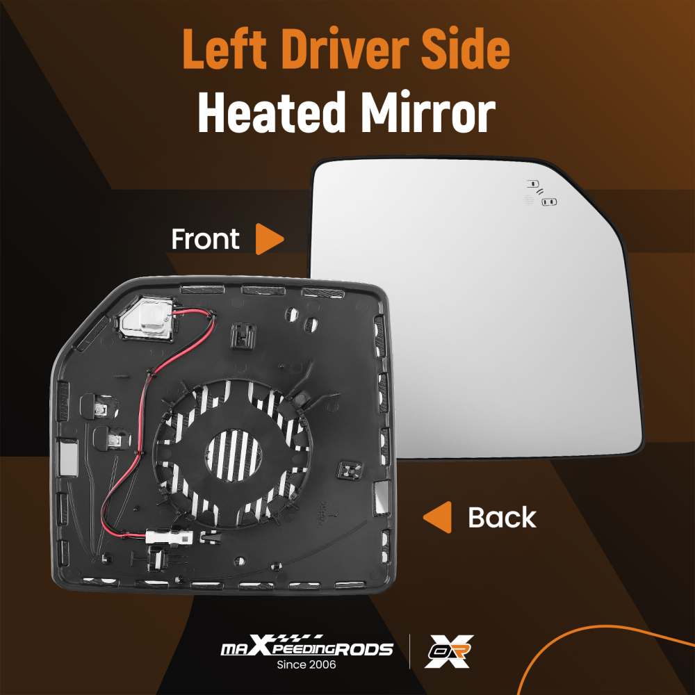 Mirror Glass Left Heated with Blind Spot Detection compatible for Ford F-150 2015-2021
