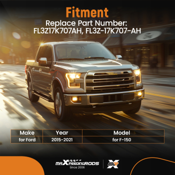 Mirror Glass Left Heated with Blind Spot Detection compatible for Ford F-150 2015-2021