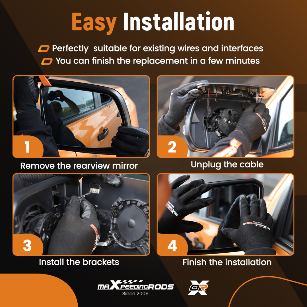 Mirror Glass Left Heated with Blind Spot Detection compatible for Ford F-150 2015-2021