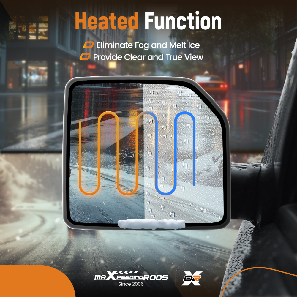 Mirror Glass Left Heated with Blind Spot Detection compatible for Ford F-150 2015-2021