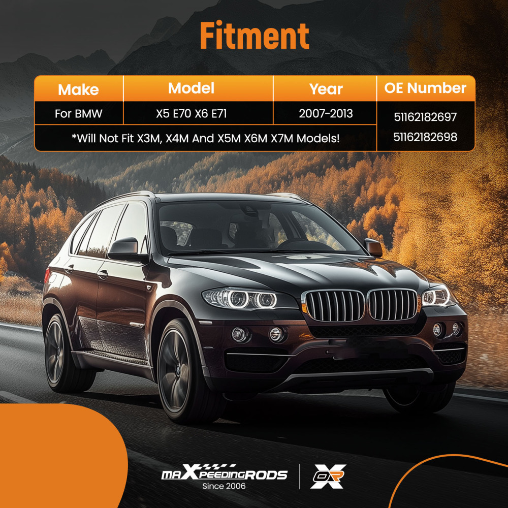 Door Mirror Assembly compatible for BMW X5 E70 X6 E71 07-13 51162182697 Gloss Black Kit