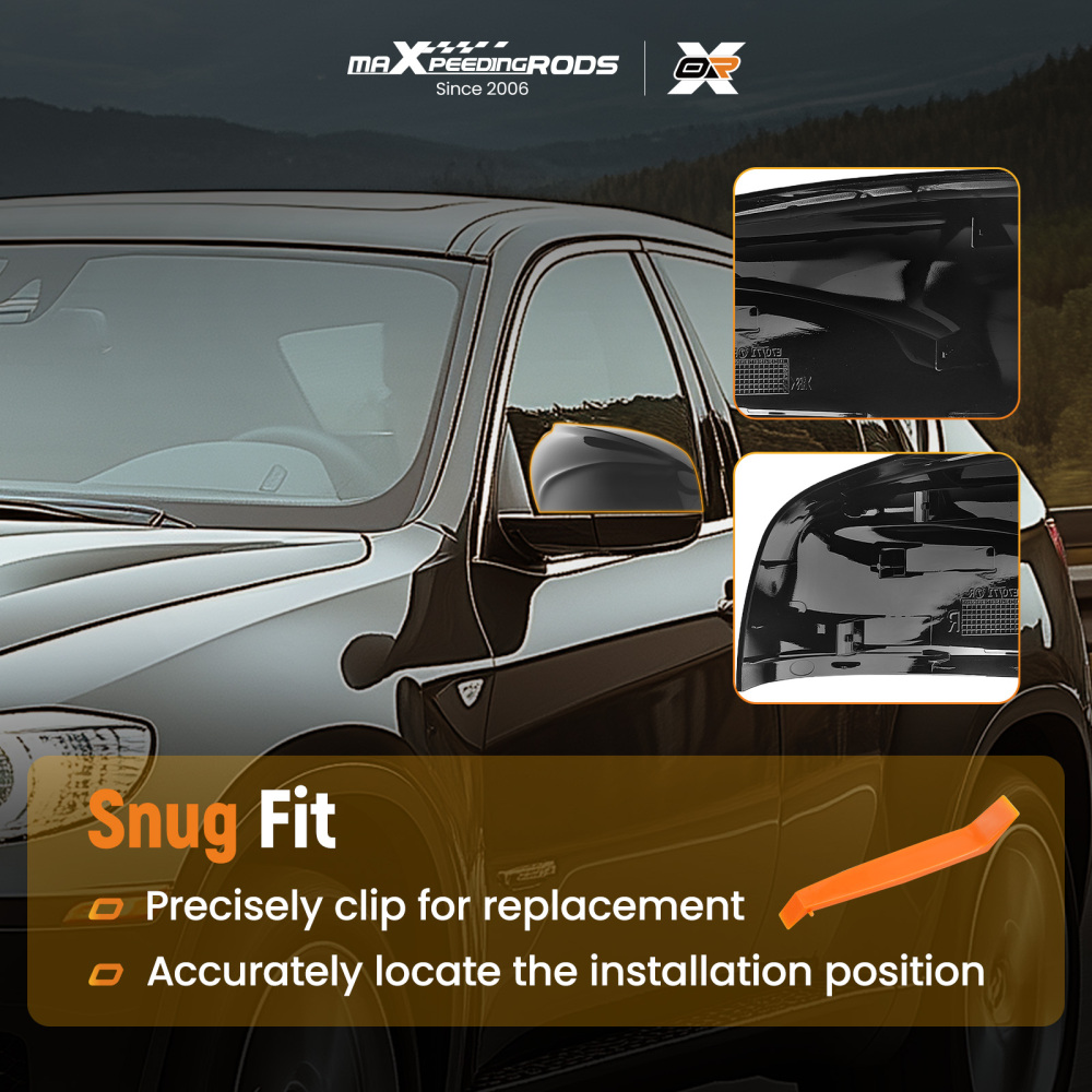 Door Mirror Assembly compatible for BMW X5 E70 X6 E71 07-13 51162182697 Gloss Black Kit