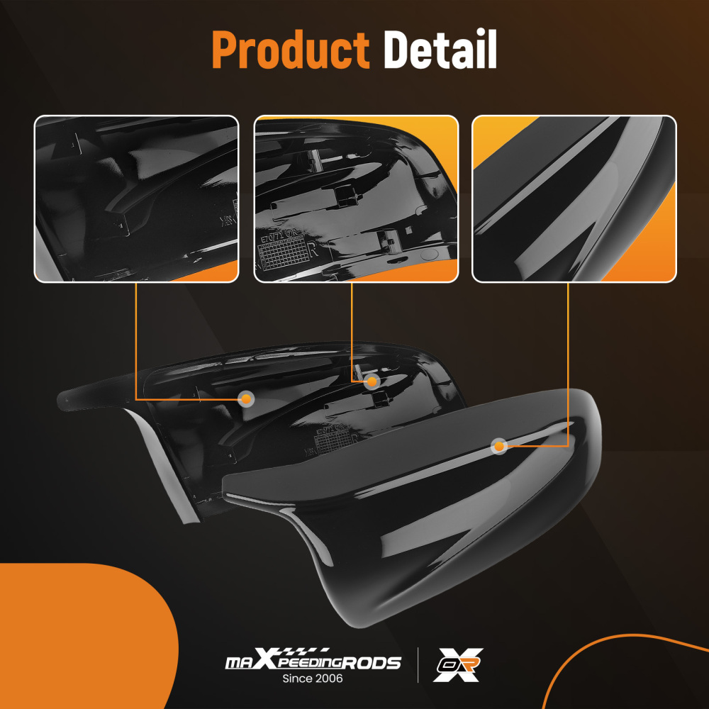 Door Mirror Assembly compatible for BMW X5 E70 X6 E71 07-13 51162182697 Gloss Black Kit