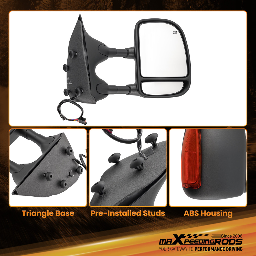 Heated Mirror Right compatible for Ford Excursion F250 Eddie Bauer 03-05 Power Black