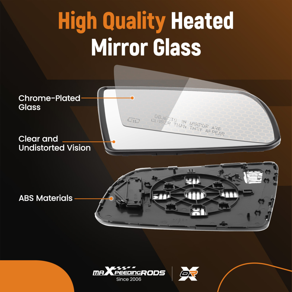 Passenger Right Side Mirror Glass Heated compatible for Toyota Sequoia 2008-2017 compatible for Tundra