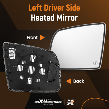 Driver Left Side Mirror Glass Heated compatible for Toyota Sequoia 2008-2017 compatible for Tundra 2007-20