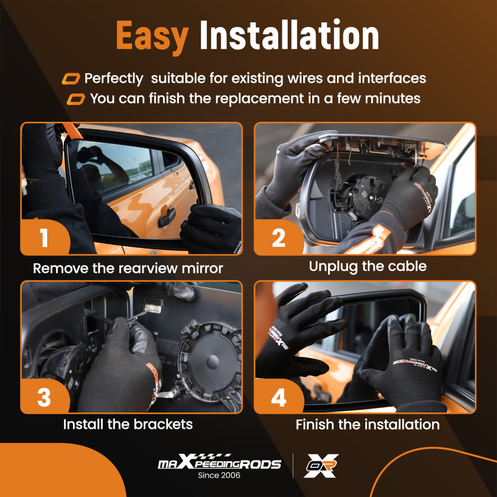 Driver Left Side Mirror Glass Heated compatible for Toyota Sequoia 2008-2017 compatible for Tundra 2007-20