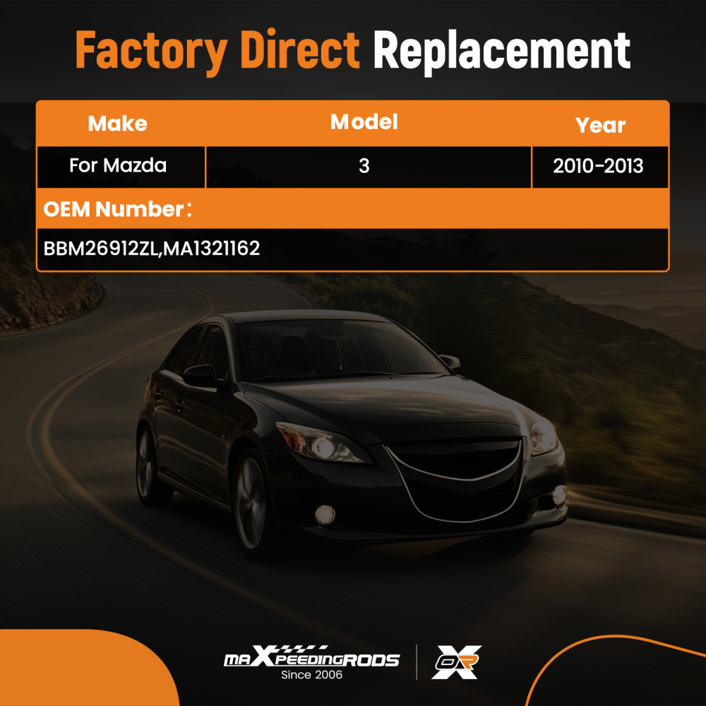 Rear View Mirror Right compatible for Mazda 3 2.0L 2.5L 10-13 Paintable BBM26912ZL