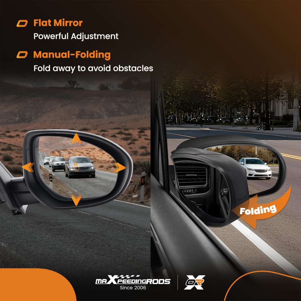 Rear View Mirror Right compatible for Mazda 3 2.0L 2.5L 10-13 Paintable BBM26912ZL