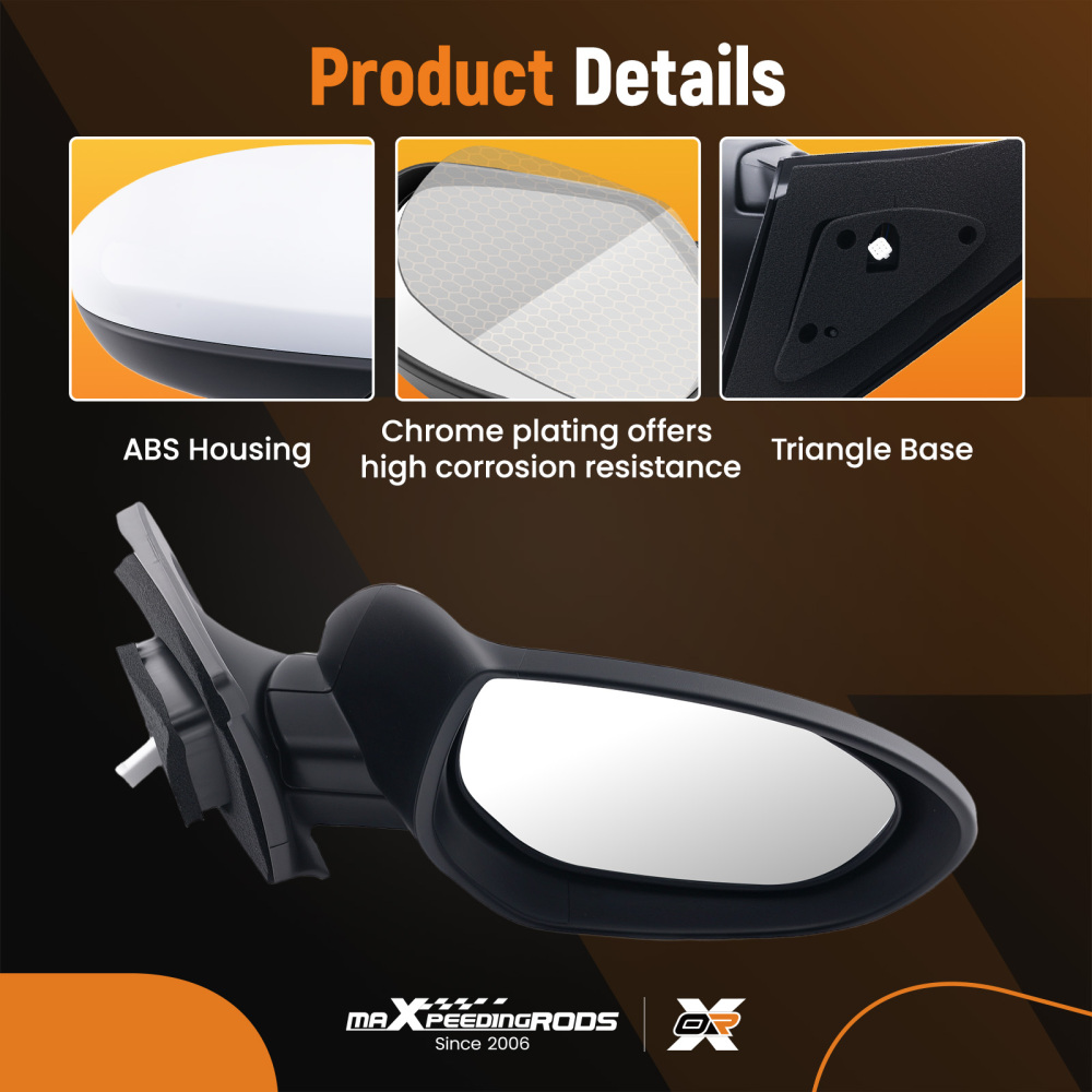 Rear View Mirror Right compatible for Mazda 3 2.0L 2.5L 10-13 Paintable BBM26912ZL