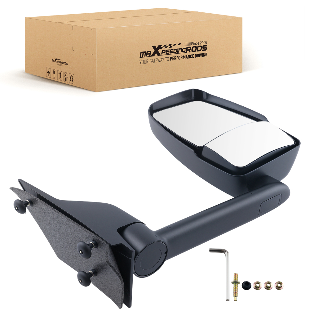 Black Manual Mirror Right compatible for Chevy Express/Compatible for Savana 2003-2017 Towing