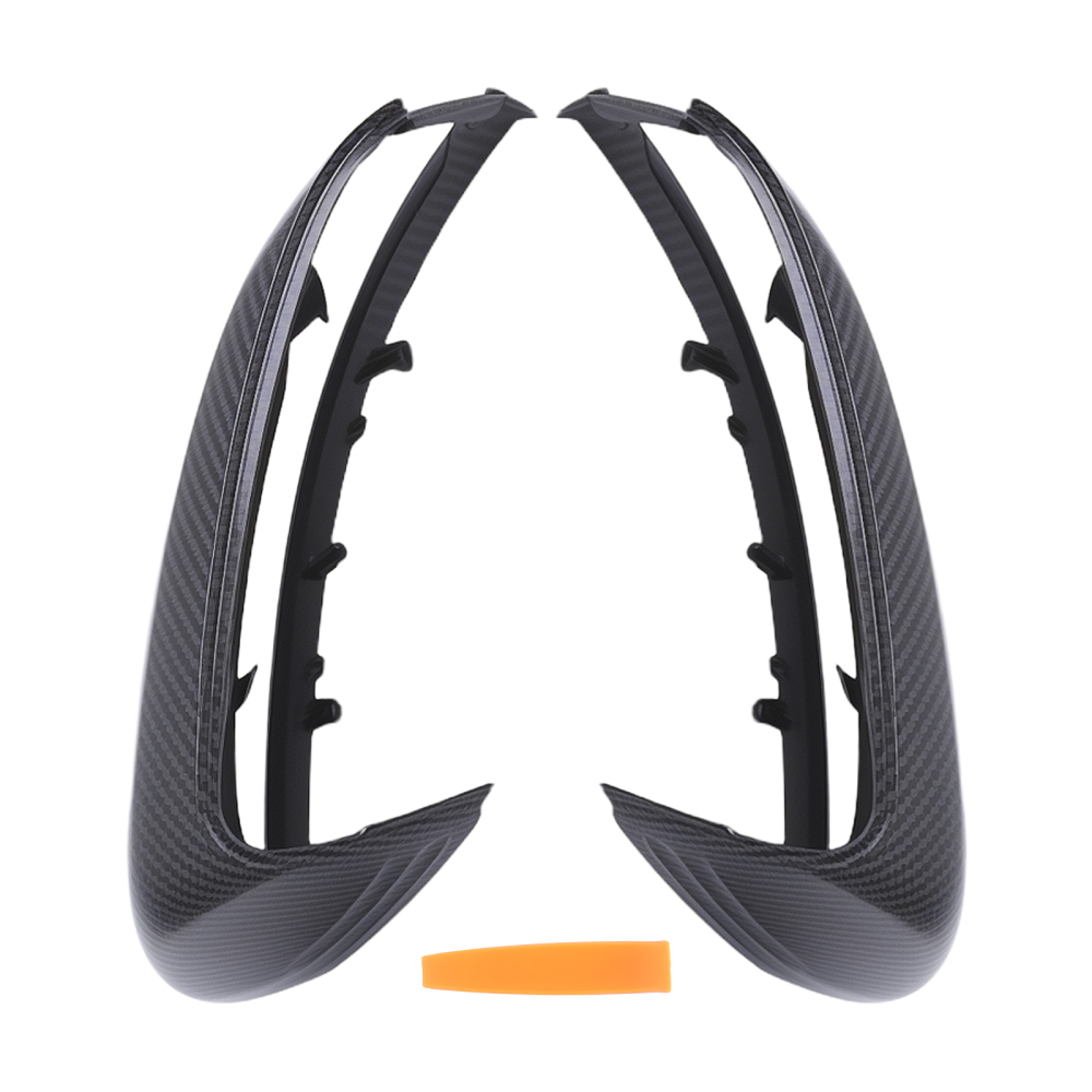 ABS Mirror Cover Pair compatible for Mercedes W222 S Class GLC X253 2016-2019 Carbon Look