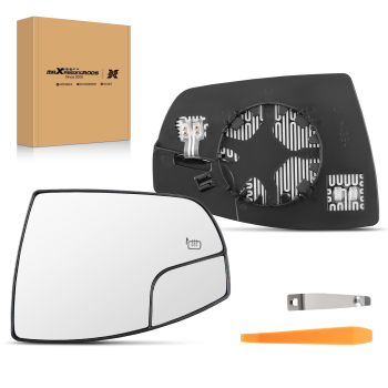 Left Driver Side Mirror Glass W/Spotter Glass Heated compatible for Ford Escape 2013-16