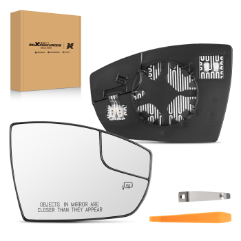 Passenger Side Mirror Glass W/Spotter Glass Heated compatible for Ford Escape 2013-2016