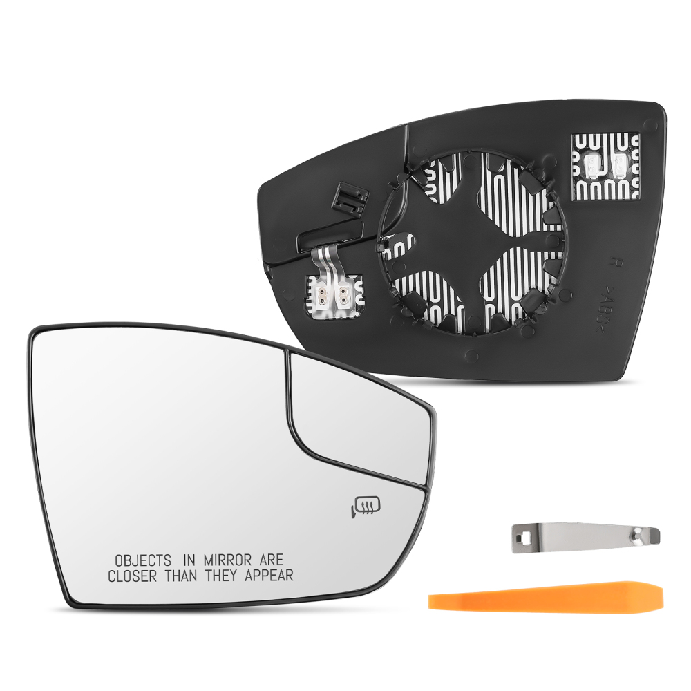 Passenger Side Mirror Glass W/Spotter Glass Heated compatible for Ford Escape 2013-2016