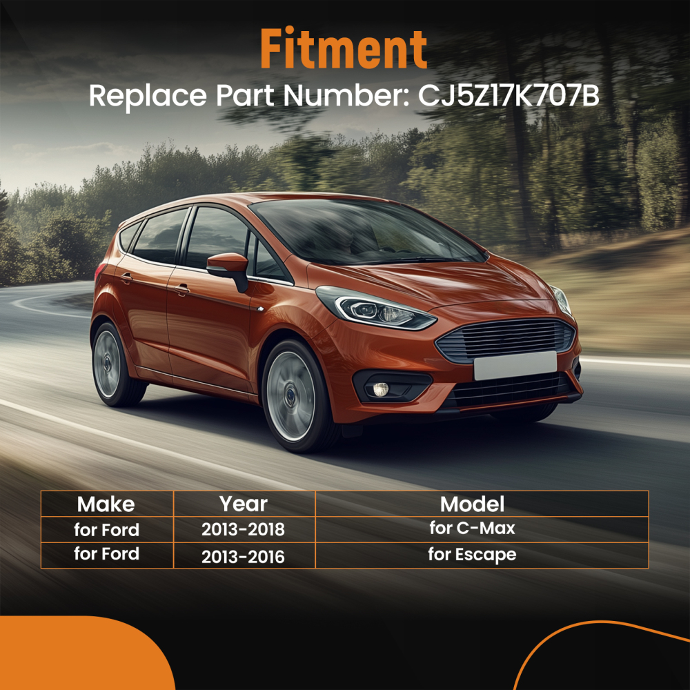 Passenger Side Mirror Glass W/Spotter Glass Heated compatible for Ford Escape 2013-2016