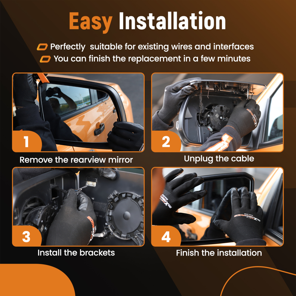 Passenger Side Mirror Glass W/Spotter Glass Heated compatible for Ford Escape 2013-2016