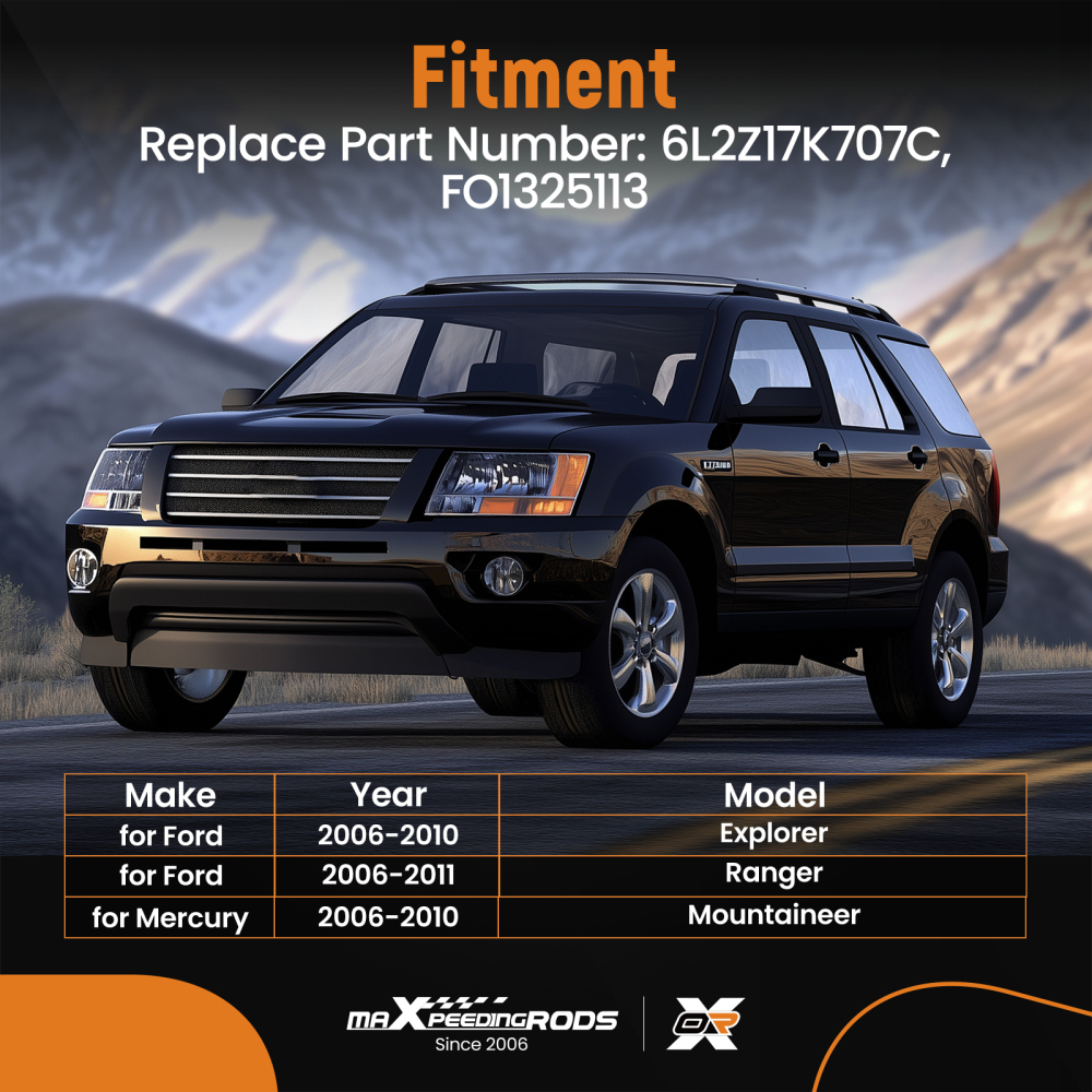 Right Passenger Side Heated Mirror Glass compatible for Ford Explorer 2006-2010 6L2Z17K707C