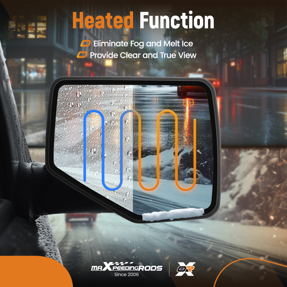 Right Passenger Side Heated Mirror Glass compatible for Ford Explorer 2006-2010 6L2Z17K707C