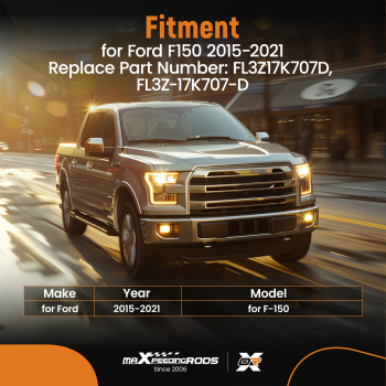 Mirror Glass Right Heated with Blind Spot Detection compatible for Ford F-150 2015-2021