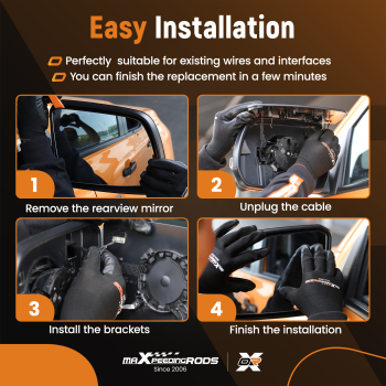 Mirror Glass Right Heated with Blind Spot Detection compatible for Ford F-150 2015-2021