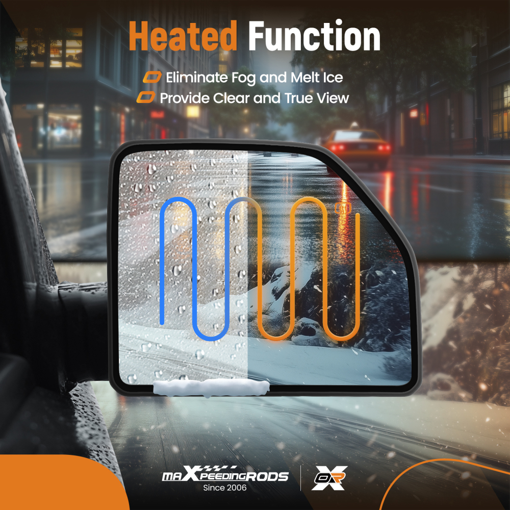 Mirror Glass Upper Passenger Side Right Heated compatible for Ford F-150 2015-2021 compatible for F-250