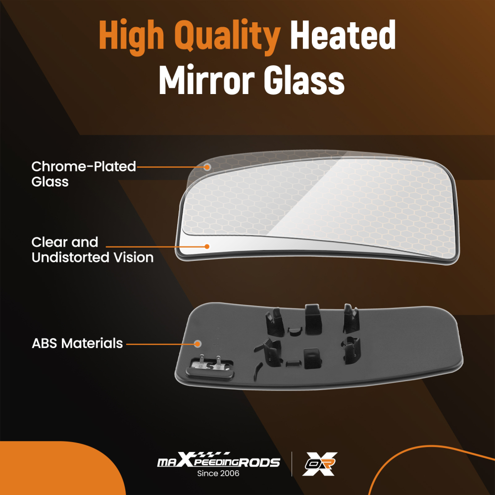 Passenger Right Side Mirror Glass Heated compatible for Ford F-150 2015-2021 250 350 450