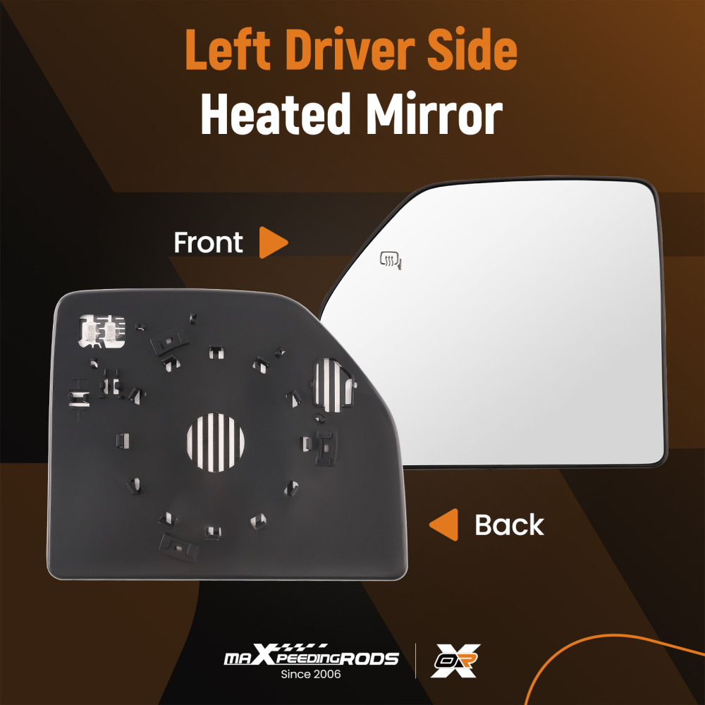 Mirror Glass Upper Driver Side Left Heated compatible for Ford F-150 2015-2021 FL3Z17K707T