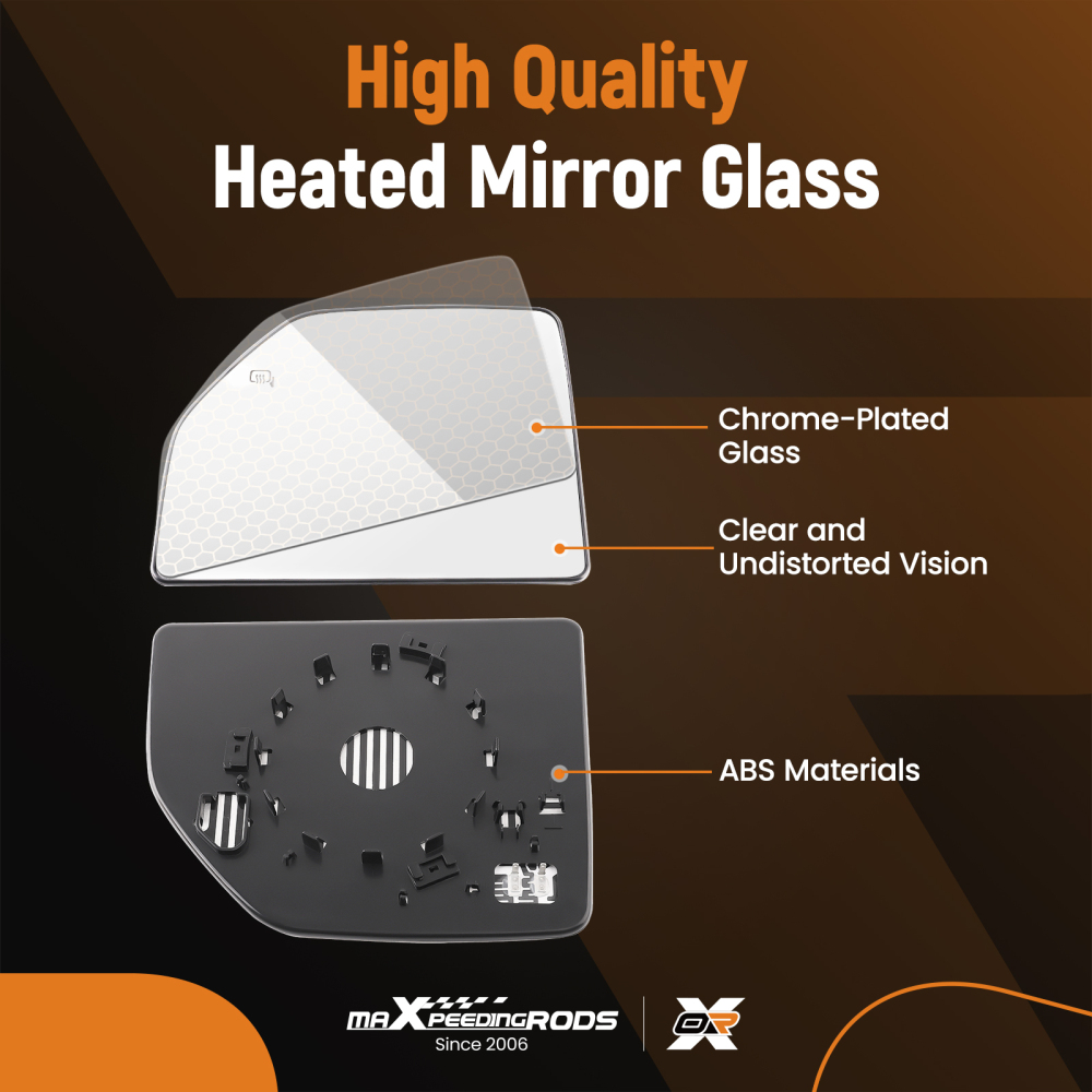 Mirror Glass Upper Driver Side Left Heated compatible for Ford F-150 2015-2021 FL3Z17K707T