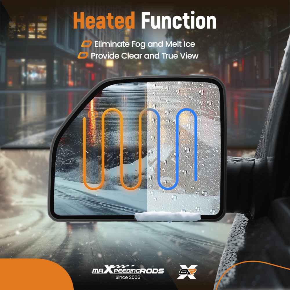 Mirror Glass Upper Driver Side Left Heated compatible for Ford F-150 2015-2021 FL3Z17K707T