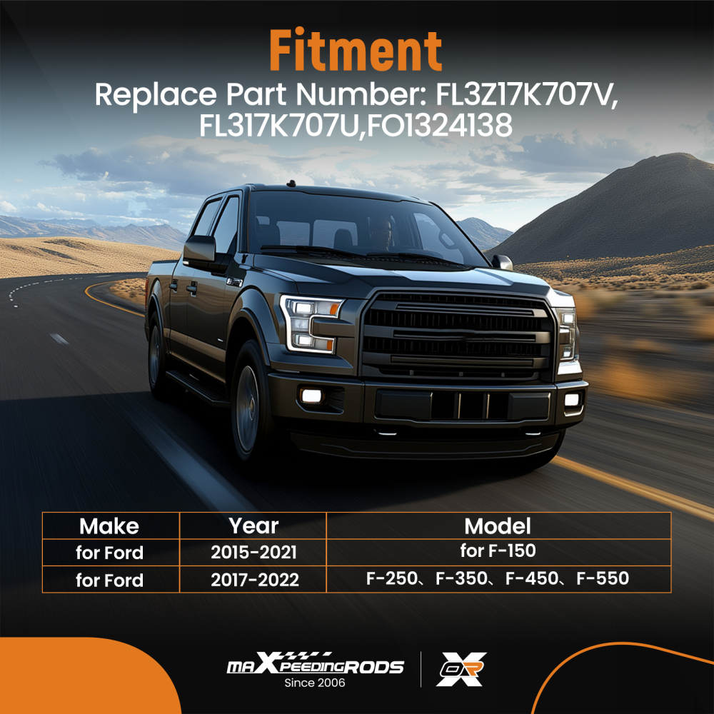 Driver Left Side Mirror Glass Heated compatible for Ford F-150 2015-2021 250 350 450